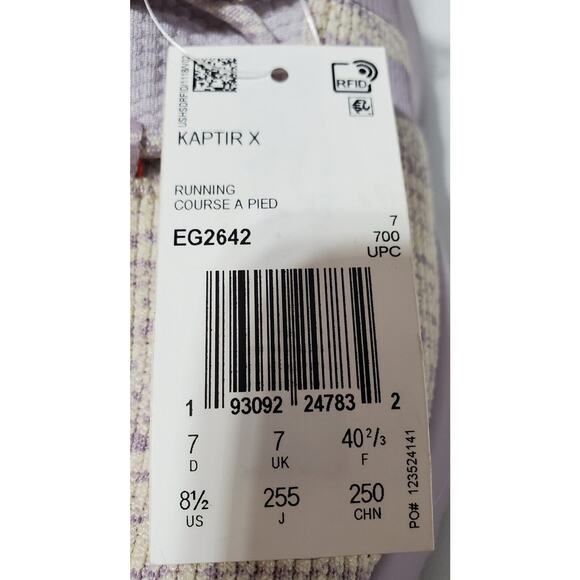 Adidas Kaptir X Womens Purple/Solar Orange/Creme Cloudfoam Running Shoe Size 8.5 - Picture 6 of 6